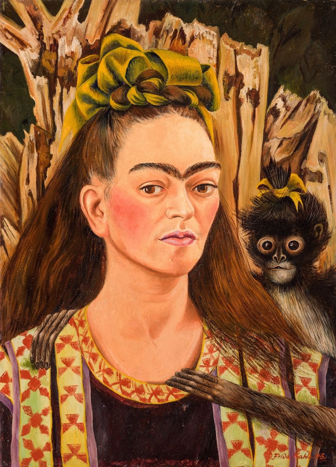 Frida Kahlo Autoportrait Au Collier D épines Et Colibri Analyse Frida Kahlo : "Autoportrait avec un singe" - BlablaARTS - Brigitte Roussey
