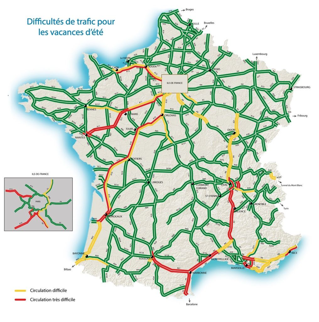 Carte Bison Futé du 13 au 16 Juillet 2017