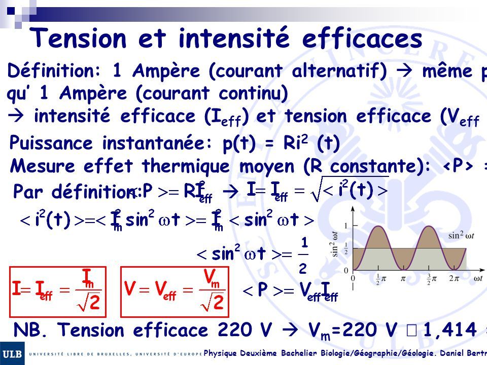 PHYSIQUE ET TRIGONOMETRIE (Résistance en courant alternatif / Intensité  maximale et efficace) - Cours particuliers de maths à Lille