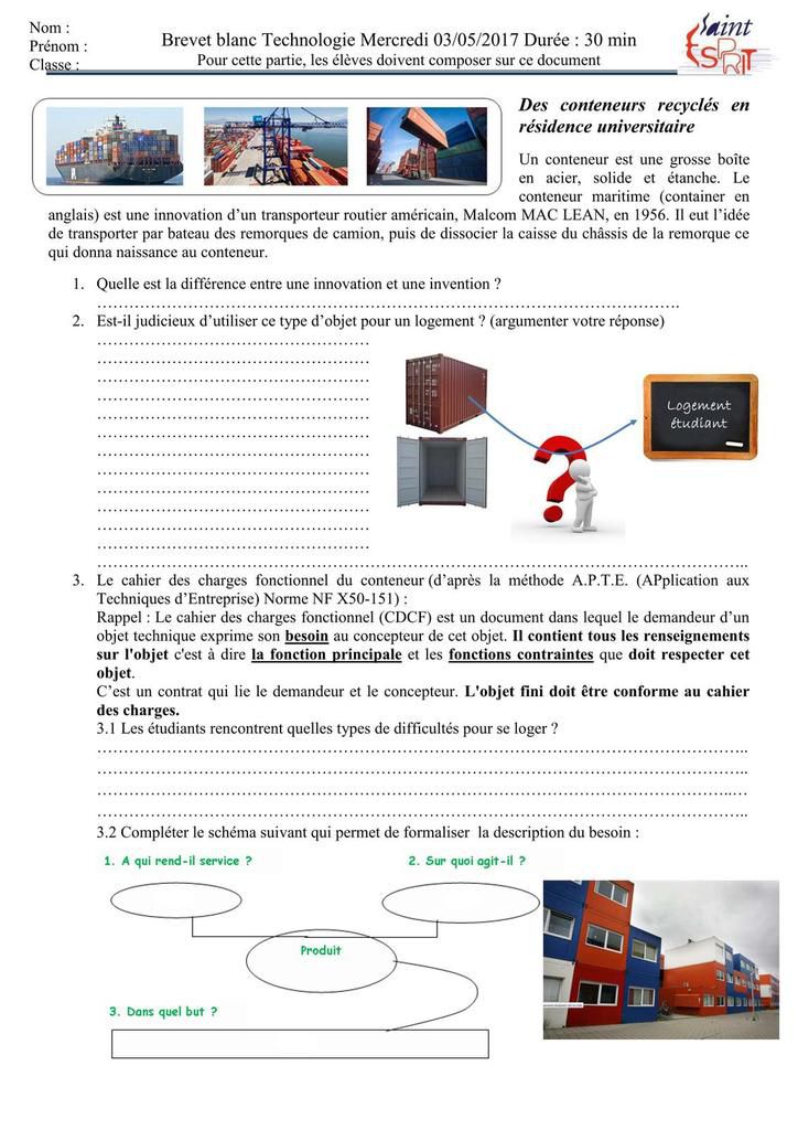 Sujet D'invention Exemple Corrigé Brevet sujet de brevet technologie – brevet blanc de technologie corrigé