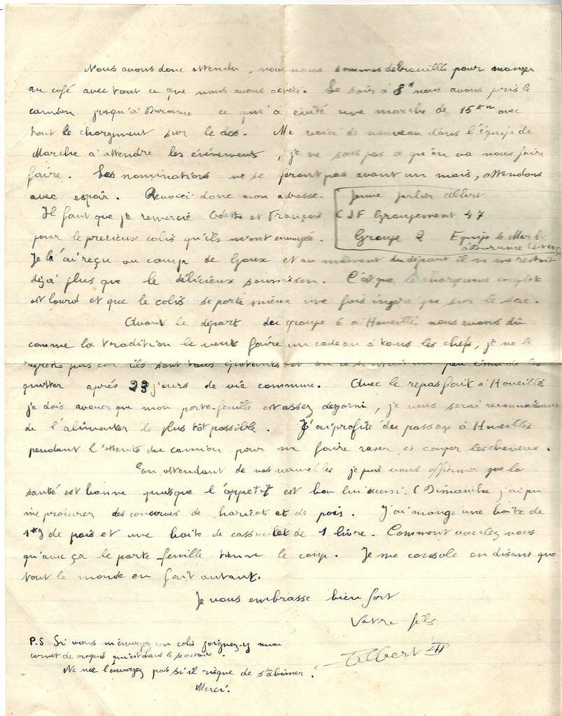 Albert Jarlier Lettre du 14 mai 1942 page 2