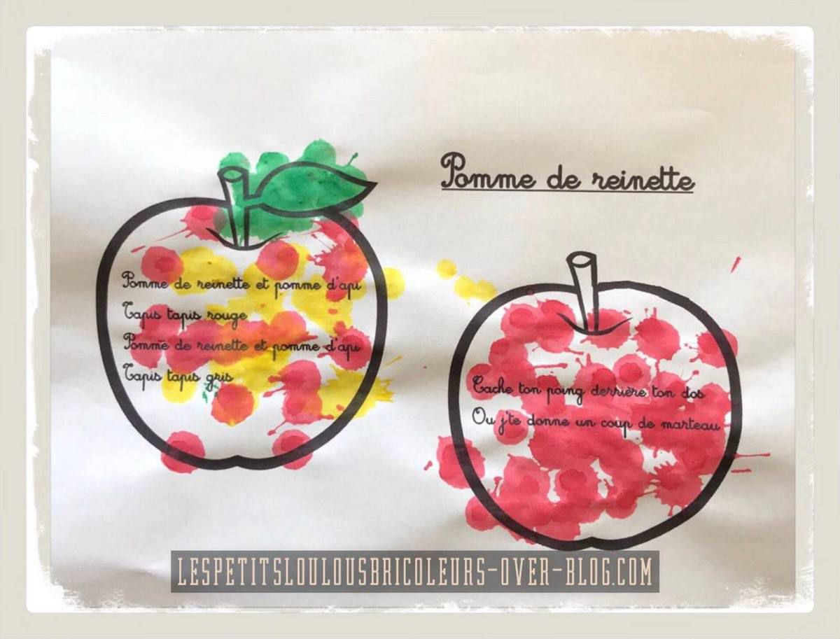 Comptine Pomme De Reinette à Imprimer POMME DE REINETTE ET POMME D'API - COMPTINE - - Les Petits Loulous Bricoleurs