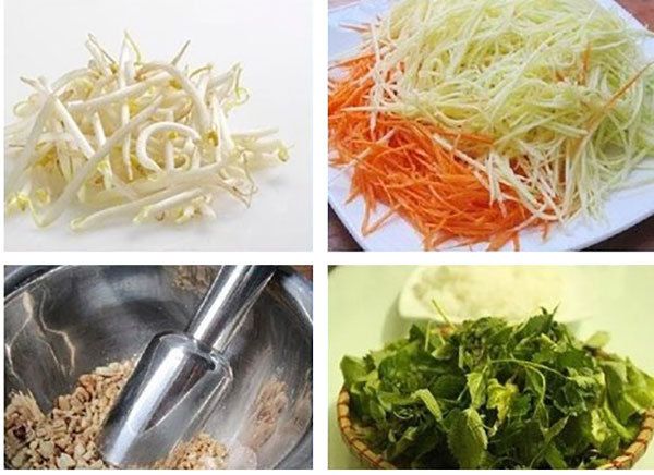 Ingrédients pour la salade de méduse