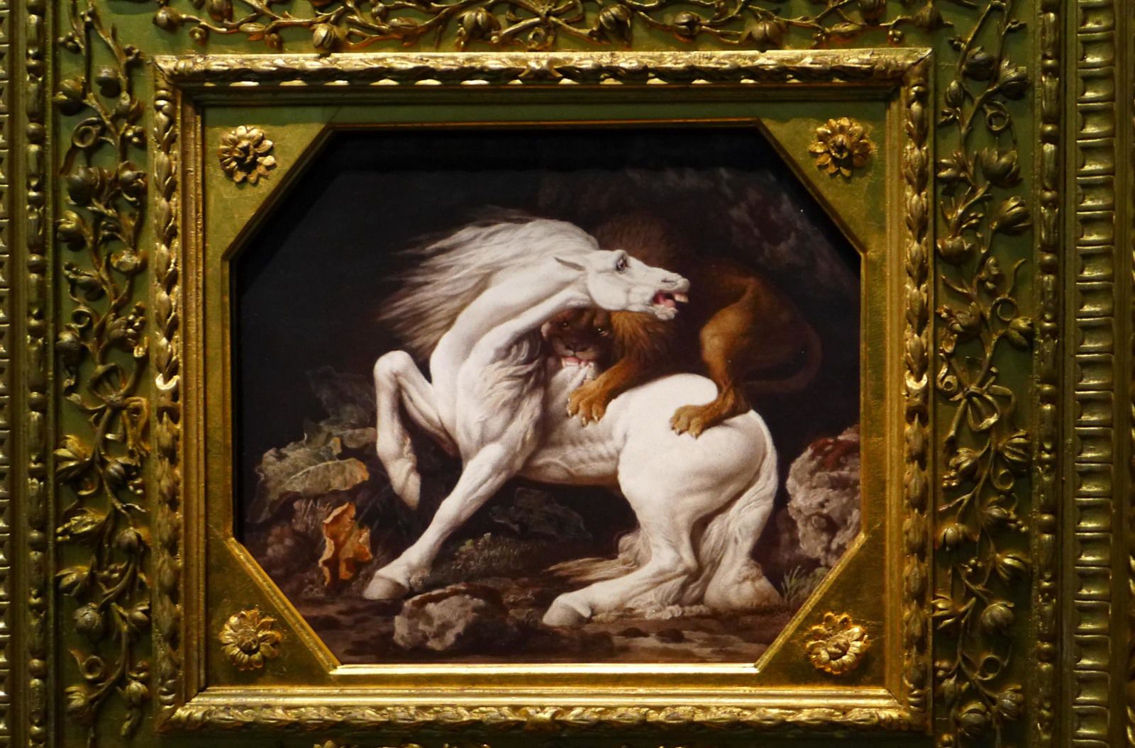George Stubbs, Couple de Foxhounds (1792) - Cheval attaqué par un lion (1769)