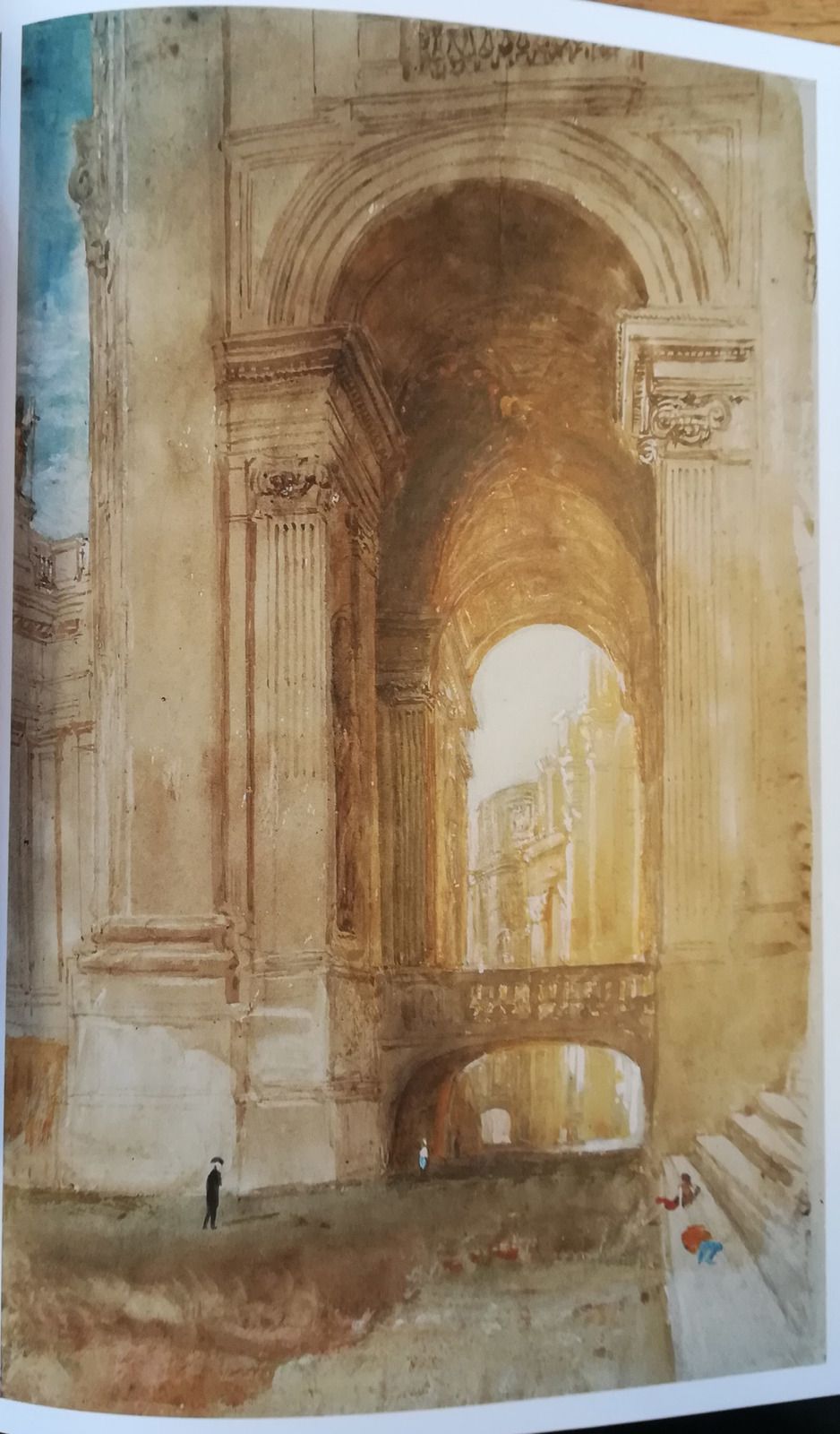 Joseph Mallord William Turner, Partie de la façade de Saint-Pierre de Rome, avec l'Arco delle Campane (1819).