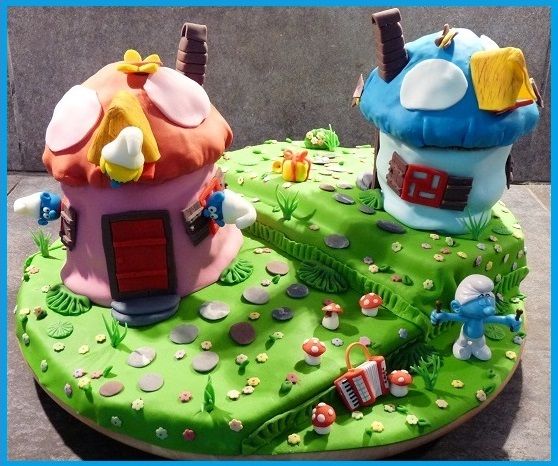 Termine Anniversaire Schtroumpfs Le Gateau Dix Petits Doigts