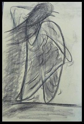 Hilaire Camille Dessin Au Crayon Et Au Fusain Femme à La Plage 24x31cm