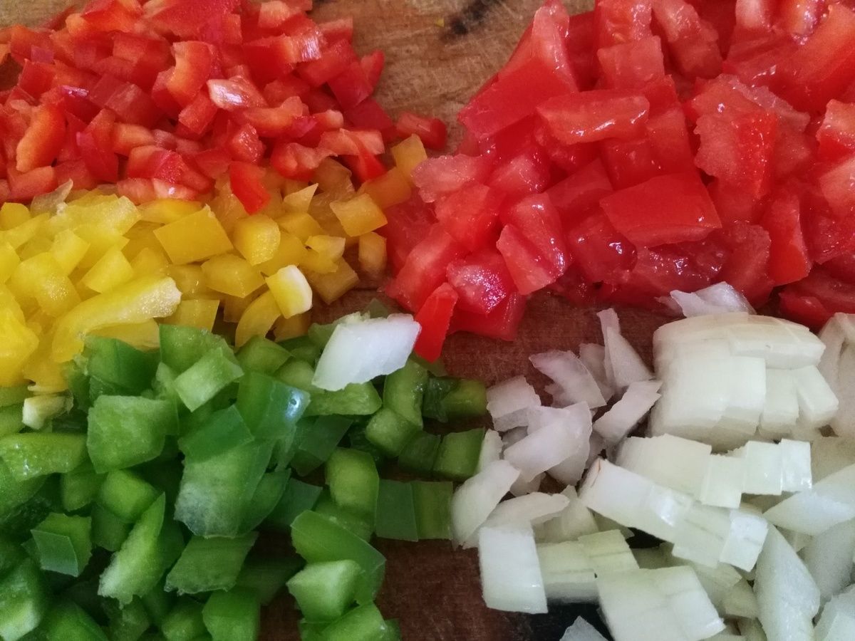 légumes découpés pour taboulé