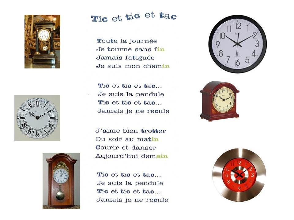 Une nouvelle comptine Tic , tic et tac kinder20172018