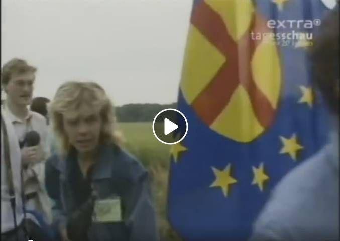 Le 19 Août 1989, les pan-européens organisent le franchissement de la frontière à Sopron Hongrie pour faire "chuter" le rideau de fer.