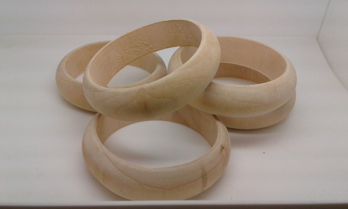 bracelet bois à terminer, bracelet bois brut à peindre, bracelet bois naturel