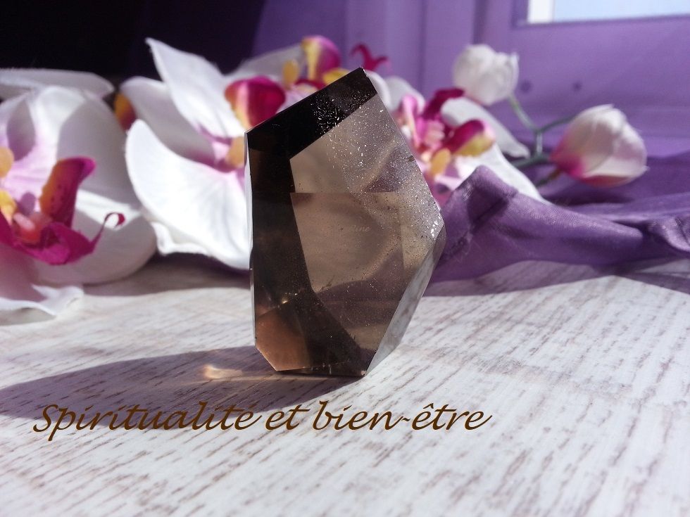 prisme de quartz fumé