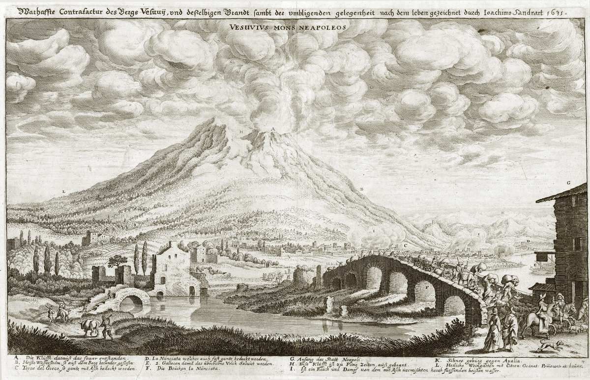 Siouxie and the Banshees : Cities in Dust trnaslated in French. The Vesuvius volcano eruption drawn in 1631
