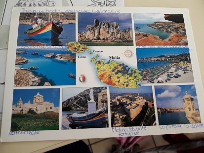carte postale Malte projet Tour du monde de Nelly notre marionnette