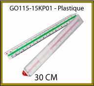 Kutch triangulaire en plastique de 30 cm avec échelles et graduations sur mesure