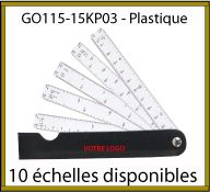 Kutch de poche avec 5 lames en plastique impression des échelles et graduations sur mesure