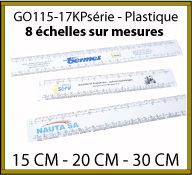 Kutch plat en plastique avec 8 échelles et graduations sur mesure - fabrication européenne