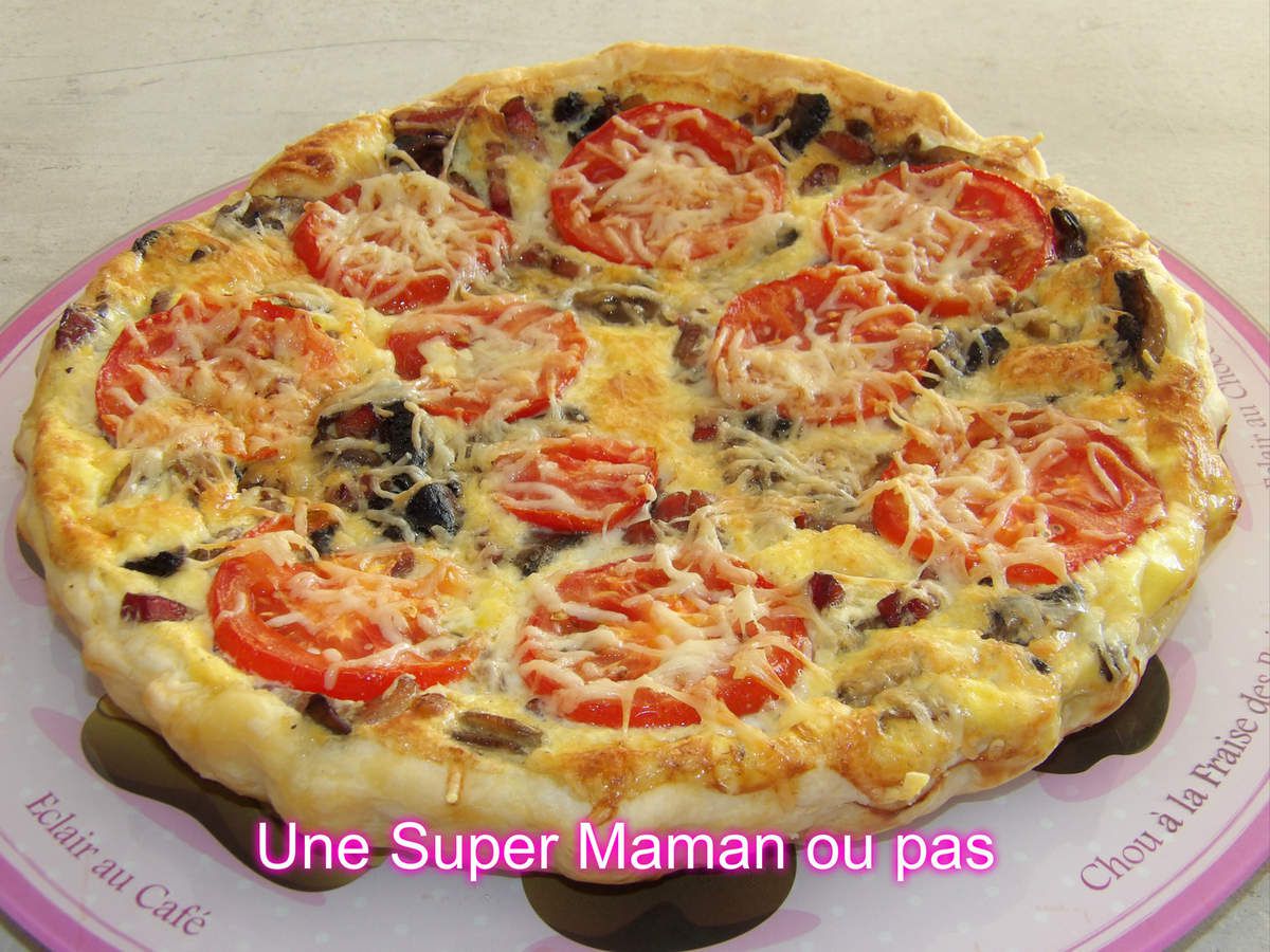 Recette, Quiche, Cuisine, Plat Salé, Champignons, Lardons, Tomates 