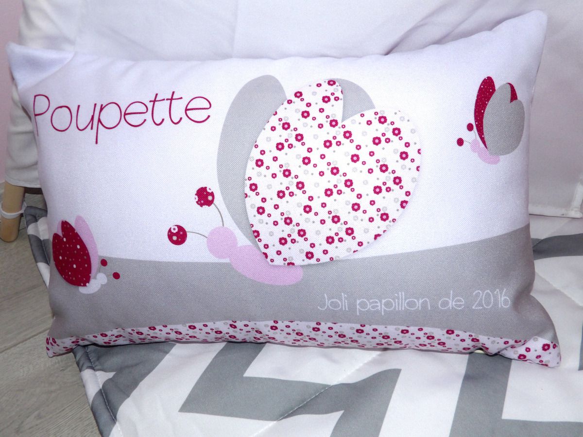 coussin, baby'spère, chambre, bébé, papillon, décoration