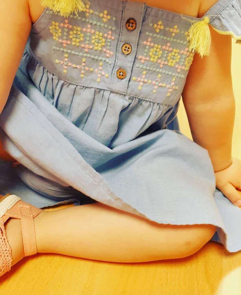 Look, robe, bleue, auchan