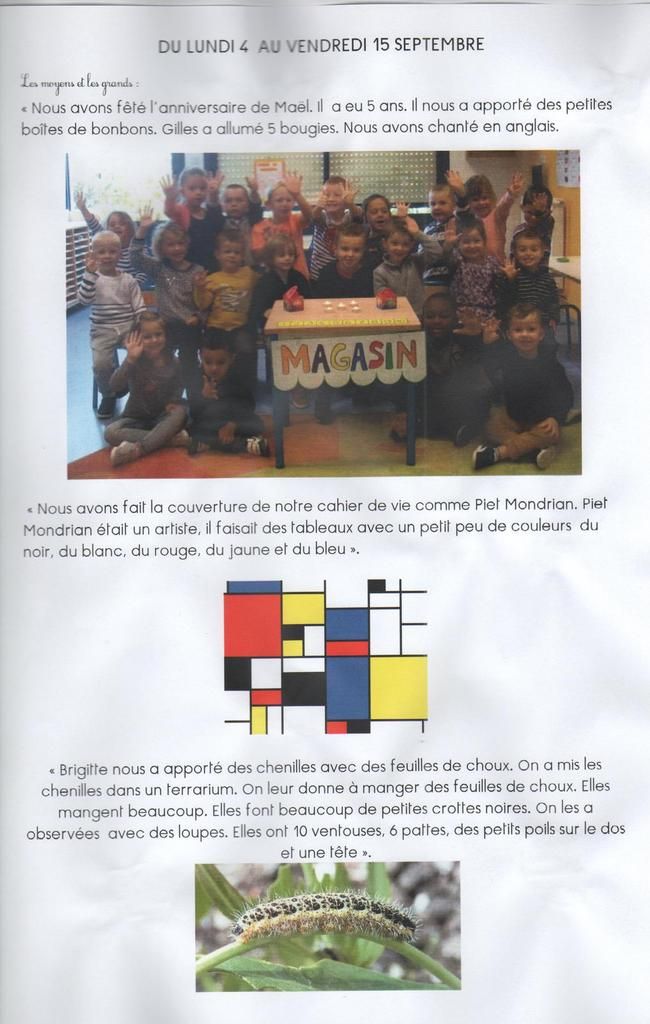Cahier De Vie Semaine Du 4 Septembre Au 15 Septembre L Ecole Publique Intercommunale En Ligne