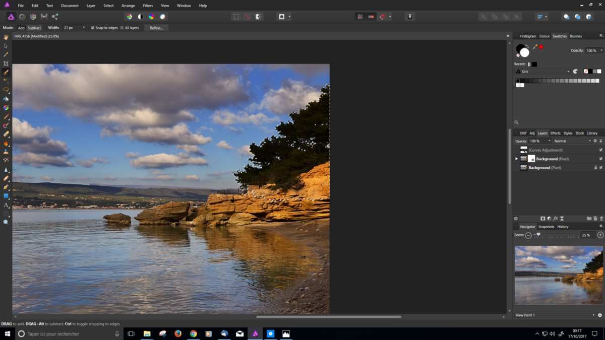 Détourage des arbres avec les outils de sélection et la fonction Refine