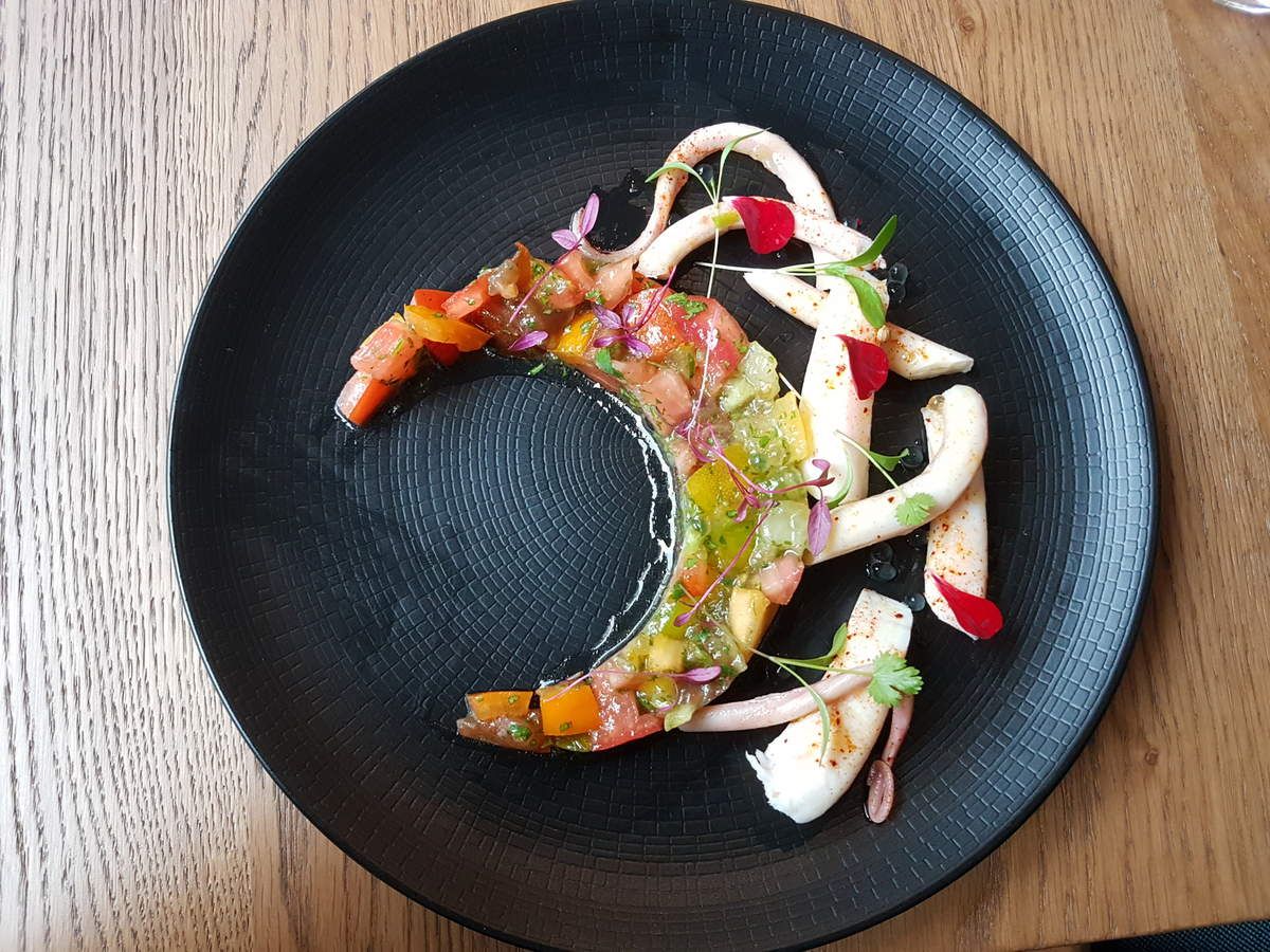 Poulpe, tomates anciennes Variations Restaurant Paris 11