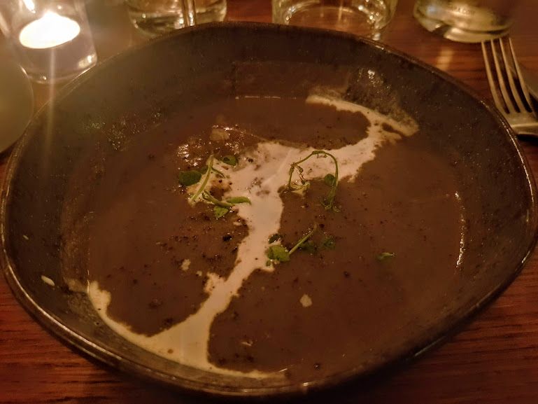 Velouté de lentilles du Puy à l'oseille Le bon la Butte restaurant Paris 18