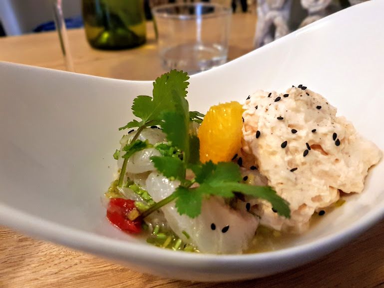 Ceviche de dorade, agrumes, condiment goyave Galia Restaurant Paris 14