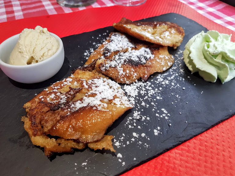 Pain perdu glace vanille Chez Papinou Restaurant Neuilly sur Seine