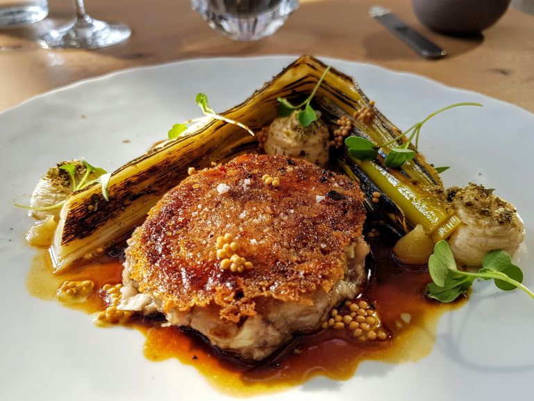 Tête de veau croustillante / poireau / mayonnaise L'Escargot 1903 Restaurant Puteaux (92)