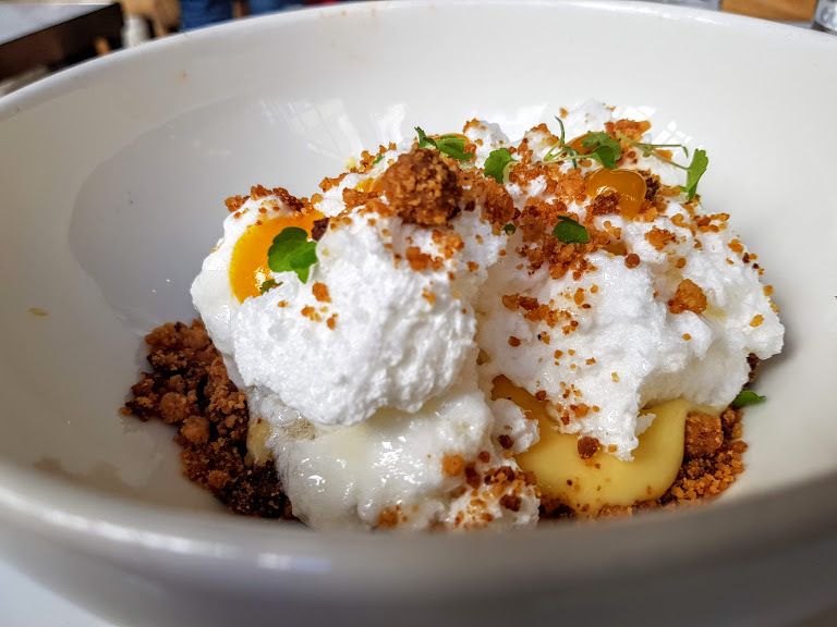 Crème de citron, meringue à l'italienne et biscuit à l'huile d'olive Malro Restaurant Paris 3 Marais
