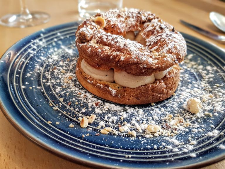 Paris Brest au praliné noisette et romarin Esttia Restaurant Paris 6