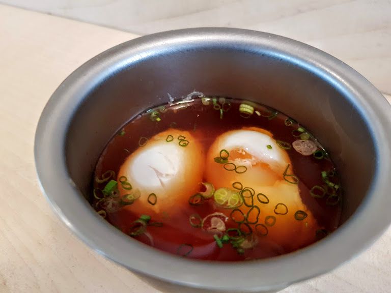 Onsen Egg, dashi Cheval d'or restaurant Paris 19