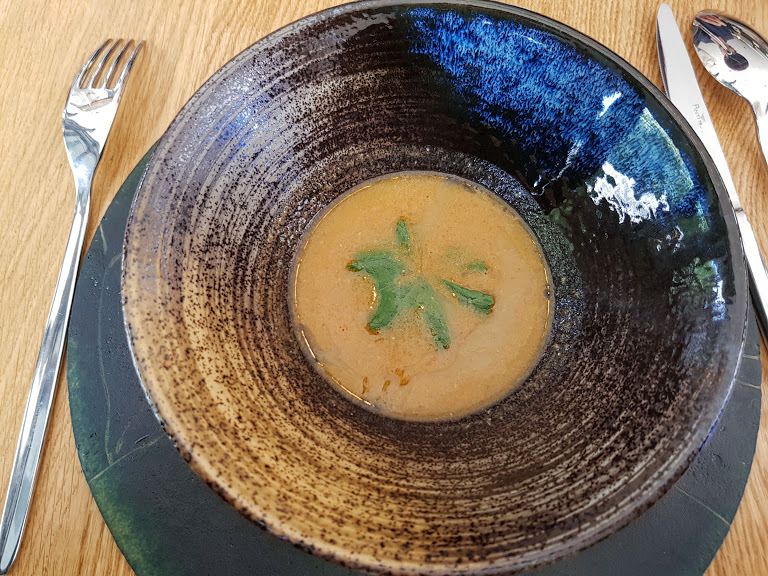 amuse-bouche : Soupe de poisson Anona restaurant Paris 17