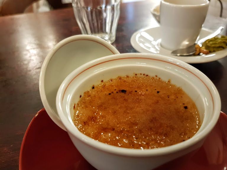 Crème brûlée au thé grillé Kunitoraya restaurant Paris 1