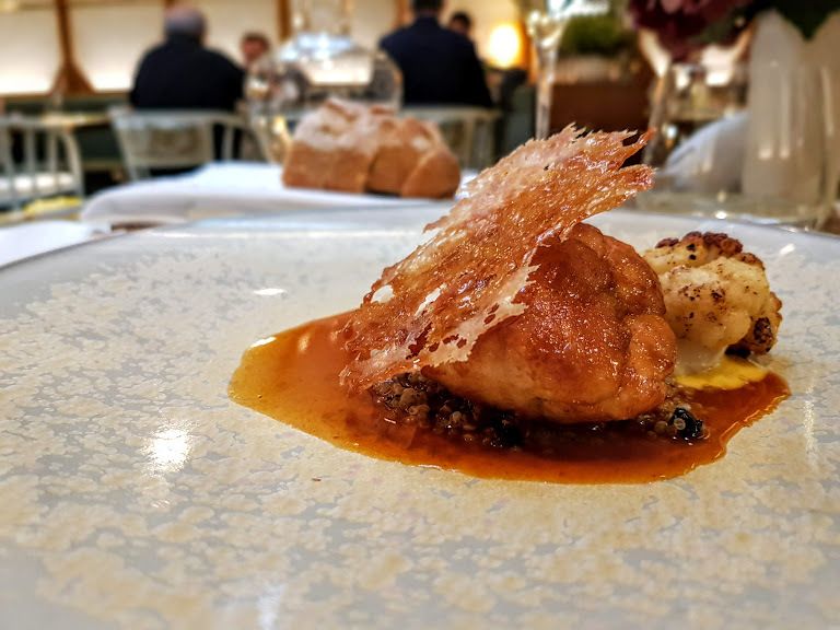 Ris de veau laqué harissa chou fleur rôti La Scène restaurant Paris 8