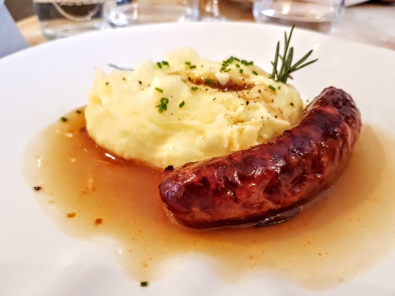 Saucisse Purée Le Reflet restaurant Paris 3