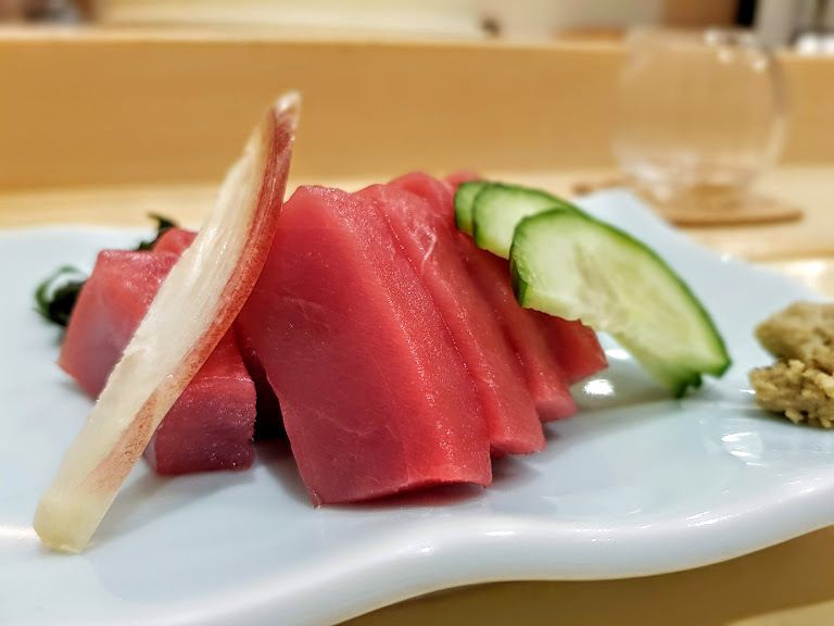 Sashimi thon meguro Komatsubaki restaurant Paris 8