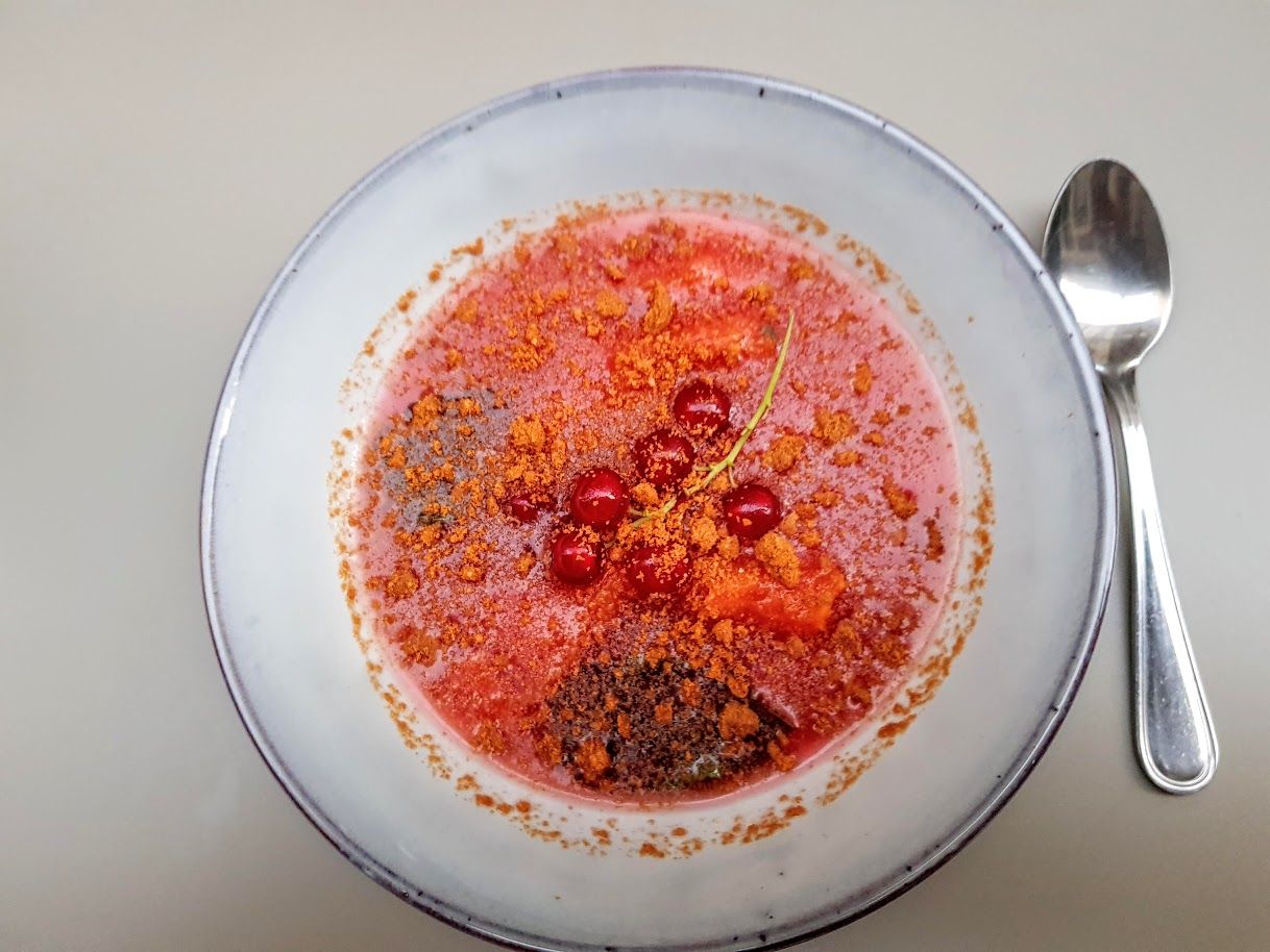 Soupe de pêche au sirop maison Fagot restaurant Paris 17