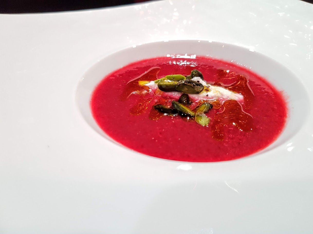 Gaspacho tomate / cerise L'Atelier Etoile Joël Robuchon restaurant Paris 8