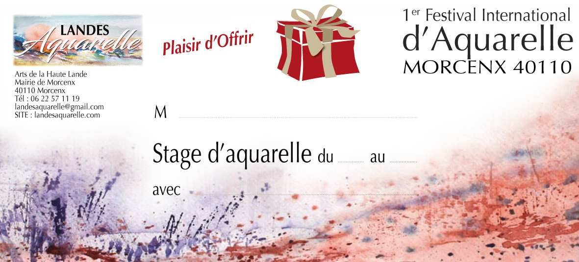 plaisir d'offrir un stage d'aquarelle  festival Landes aquarelle du 5 au 13 mai 2018