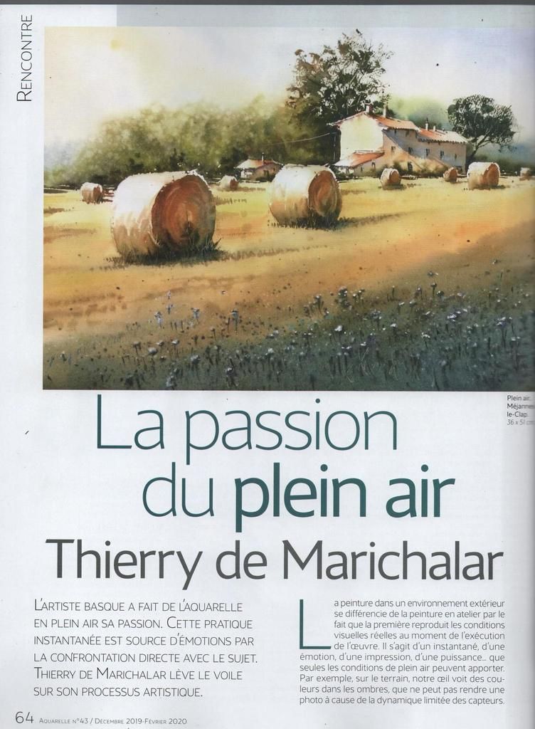 presse: l'art de l'aquarelle n°43 article Thierry de Marichalar