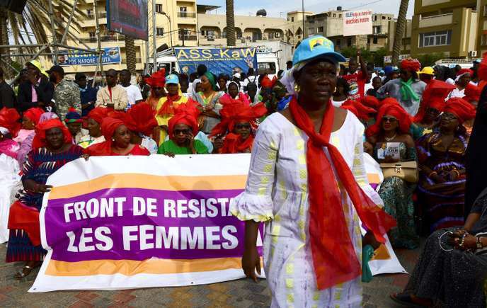 Manifestation de femmes de l’oppositionS le 11 janvier 2019 à Dakar. SEYLLOU/AFP