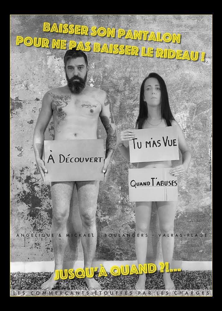 Ras-le-bol face aux charges qui les étouffent, ils s'affichent nus sur la façade de leurs commerces