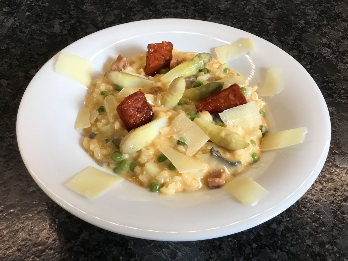 Risotto aux asperges et chorizo - Cuisiner à ma façon