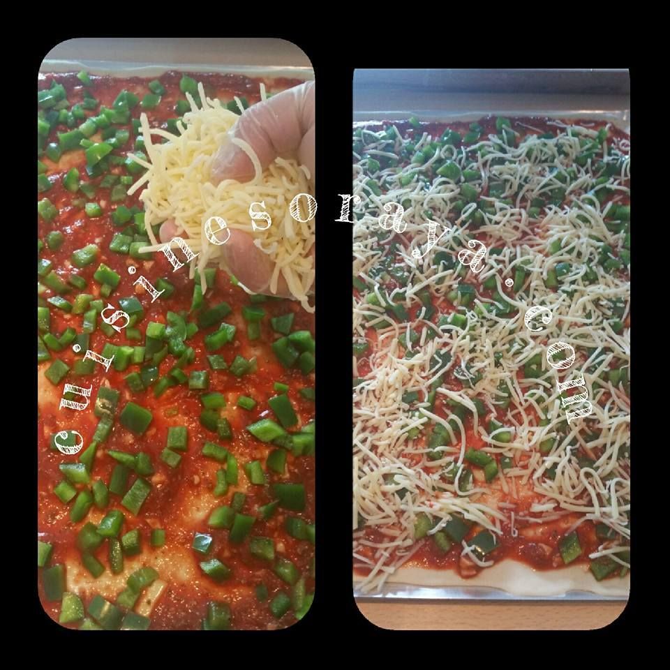 Pizza maison 3 fromages et pizza thon, poivrons