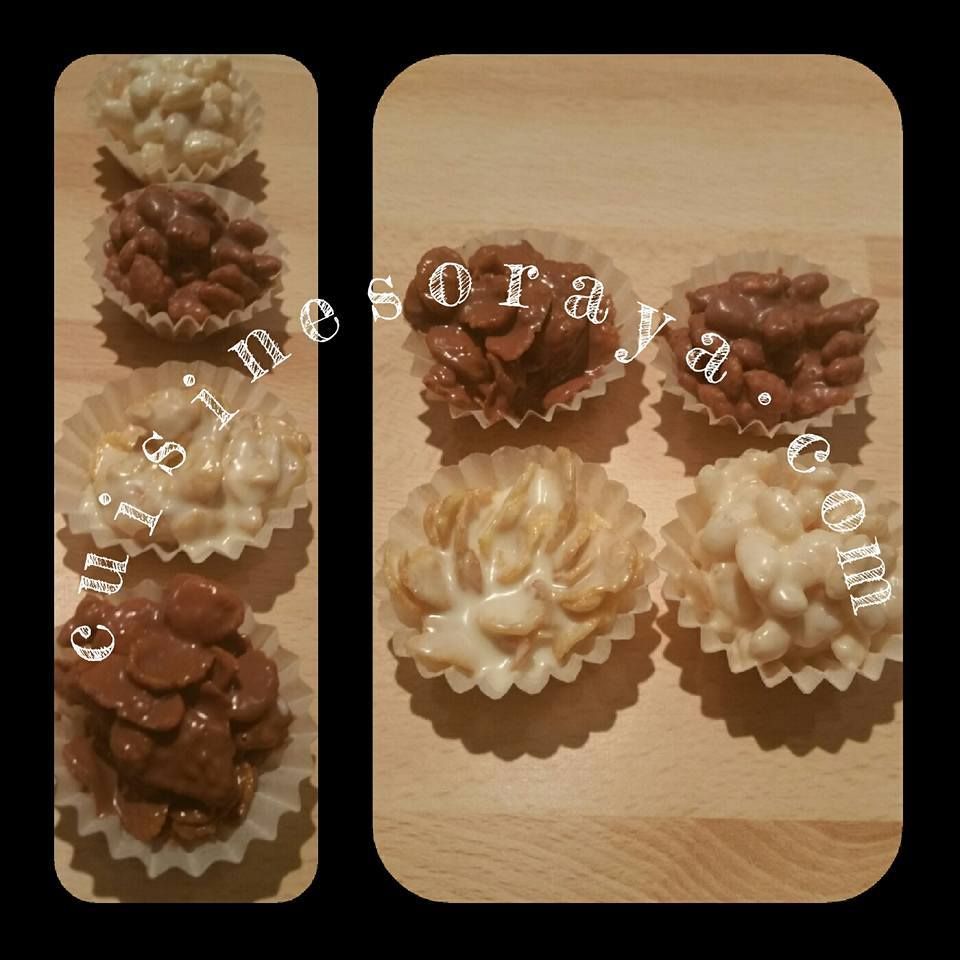 Mini-bouchées chocolat riz soufflé et Roses des sables