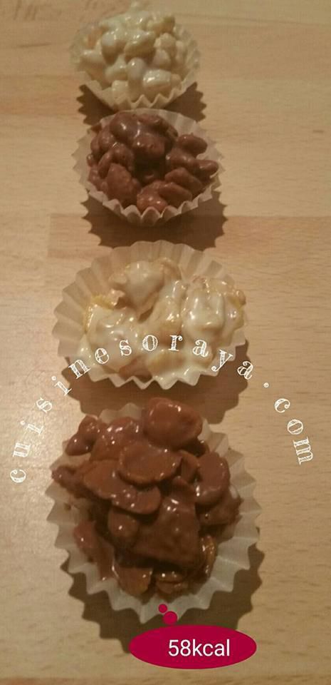 Mini-bouchées chocolat riz soufflé et Roses des sables