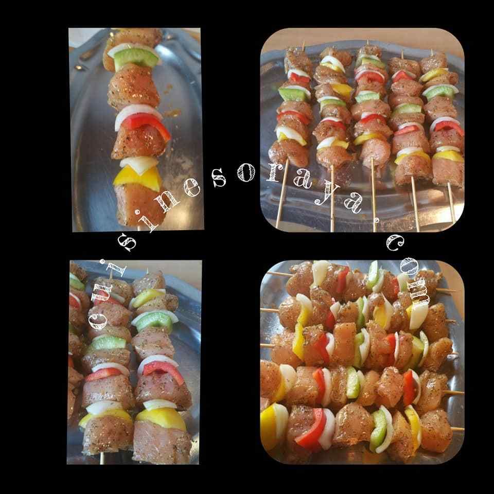 Brochette de poulet marinées